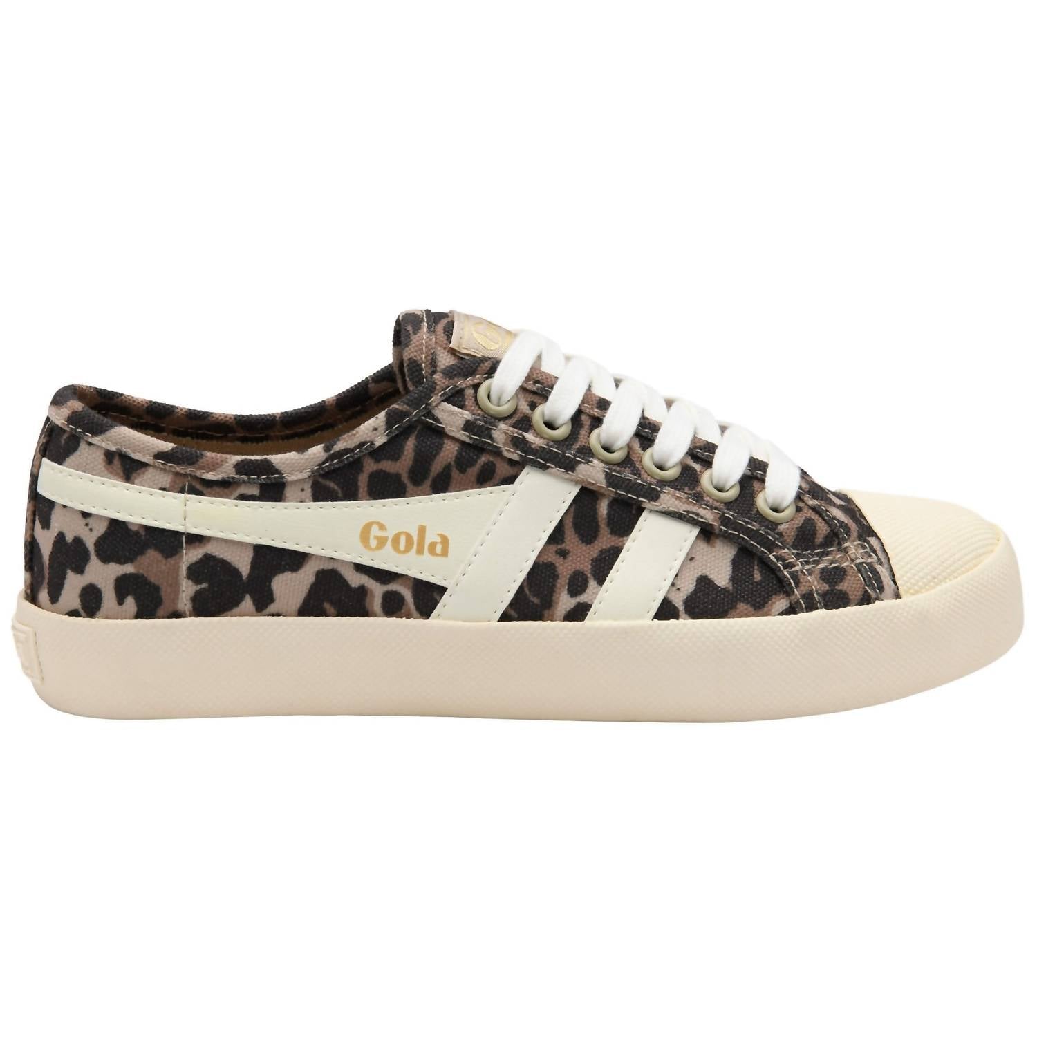 Gola Women's Coaster Animal Print Trainer Sneaker in tan off white - women's sneaker