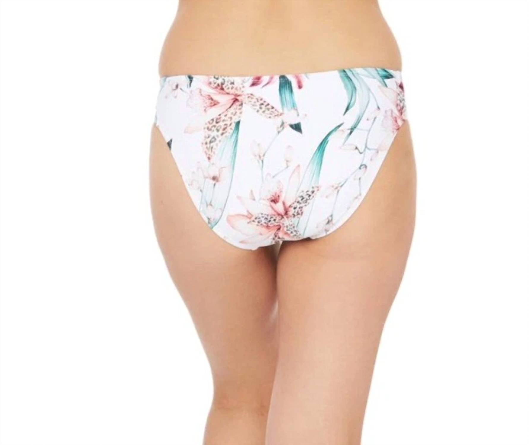 La Blanca - Printed Stretch Ruched Sides Bikini Bottom