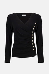 Joseph Ribkoff - Silky Knit Fitted Wrap Top
