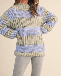 Klesis - Color Block Mock Neck Sweater
