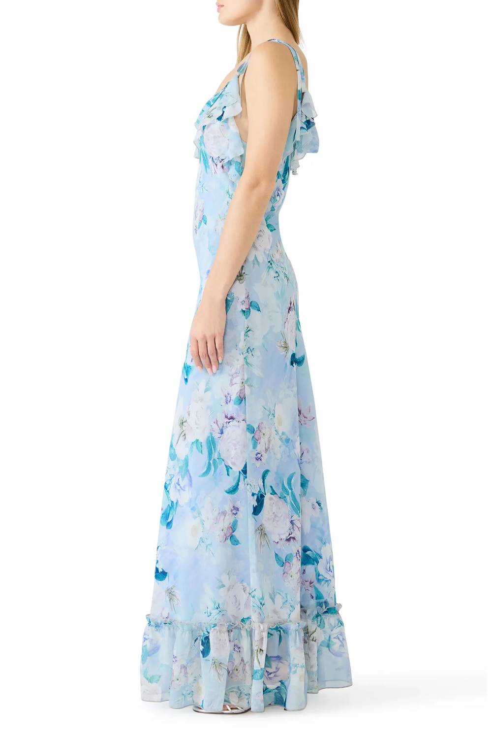 Steve Madden - Lenna Floral Cowl Neck Chiffon Maxi Dress