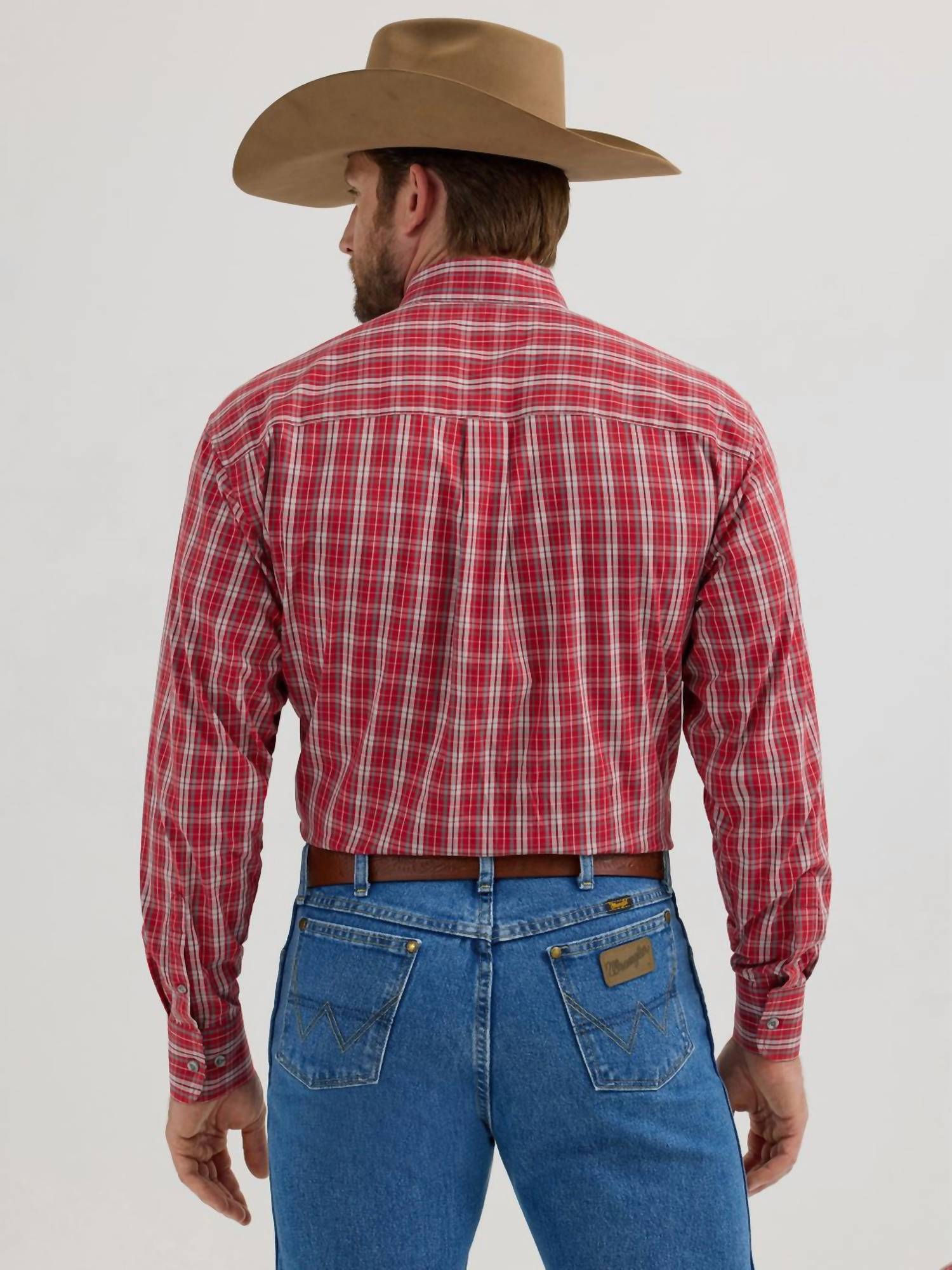 Wrangler - Men's George Strait Red Plaid Shirt