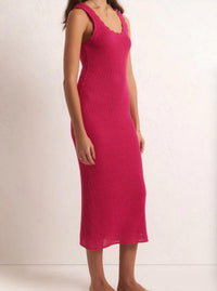 Z Supply Ibiza Sweater Dress in dragon fruit - women's dress - detail view