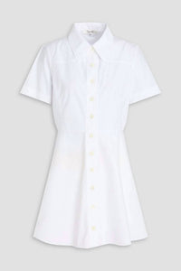 Frame - Flared Cotton Poplin Mini Shirt Dress