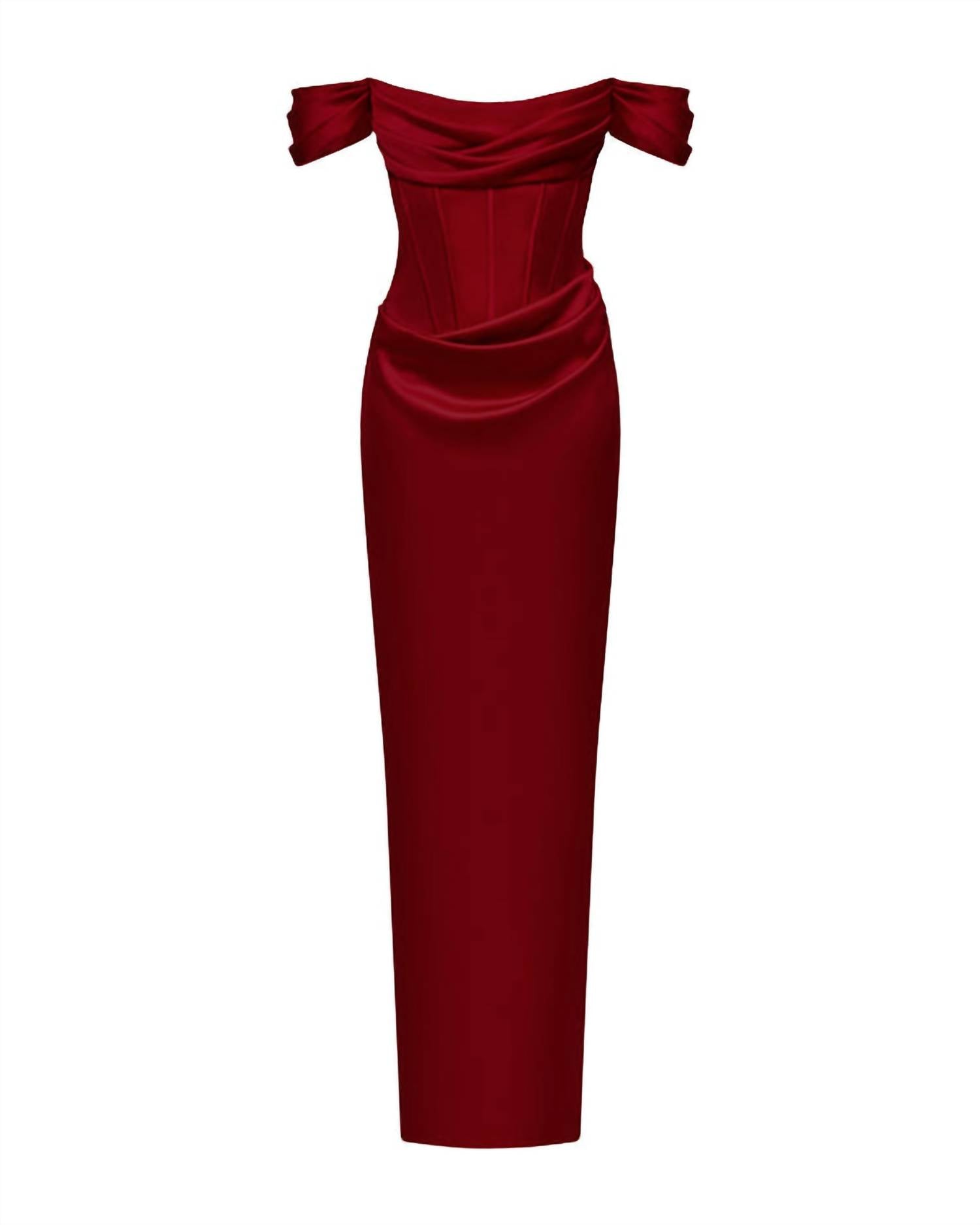 Off-the-Shoulder Draped Corset Gown