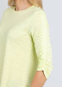 Elliott Lauren - Crissy Crew Neck Ruched Sleeve Tee