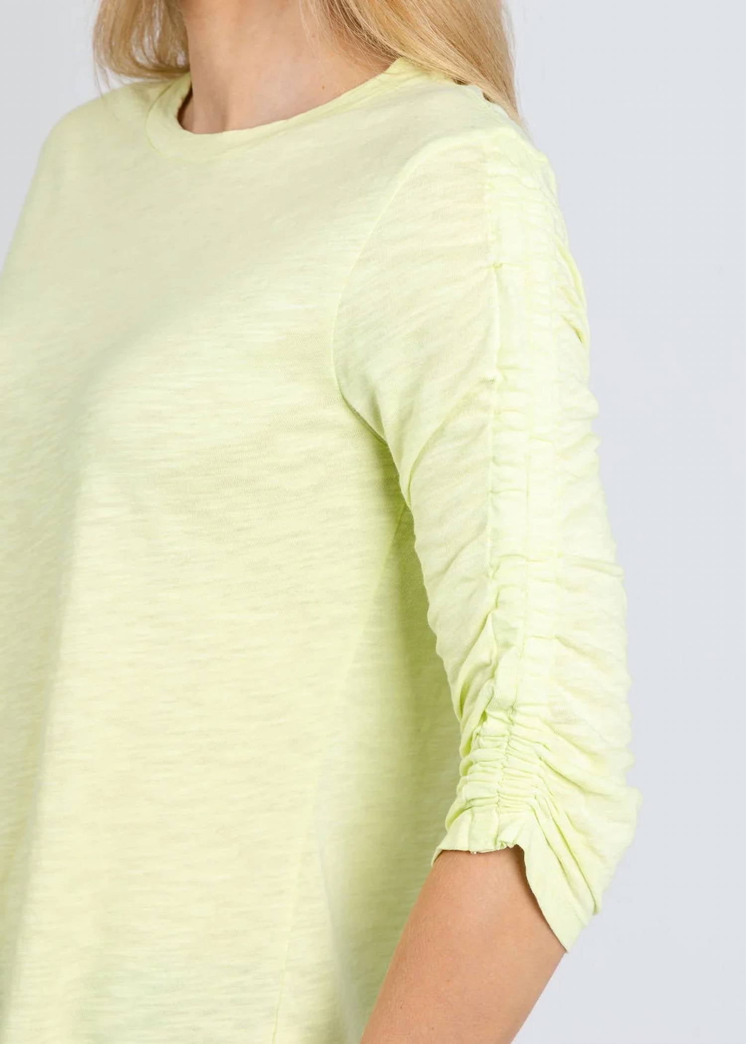 Elliott Lauren - Crissy Crew Neck Ruched Sleeve Tee