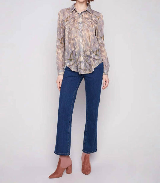 Charlie B - Printed Chiffon Button-down Shirt