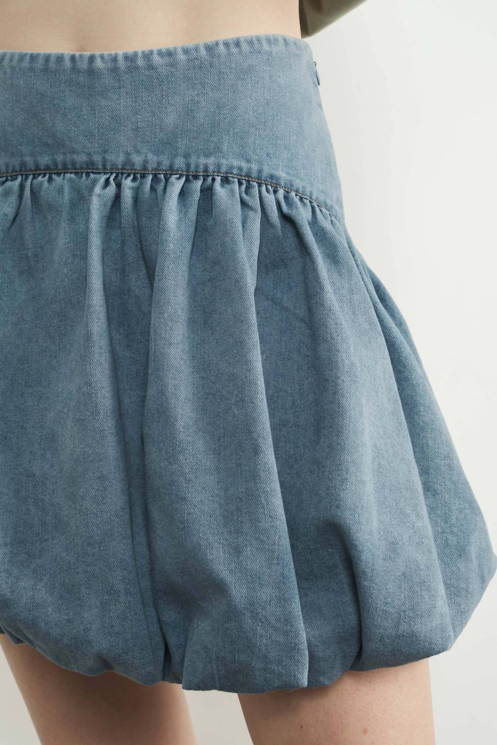 Aaron & Amber - Bubble Denim Mini Skirts