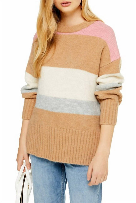 Topshop - Ultra Soft Knit CrewNeck Sweater Striped Pullover