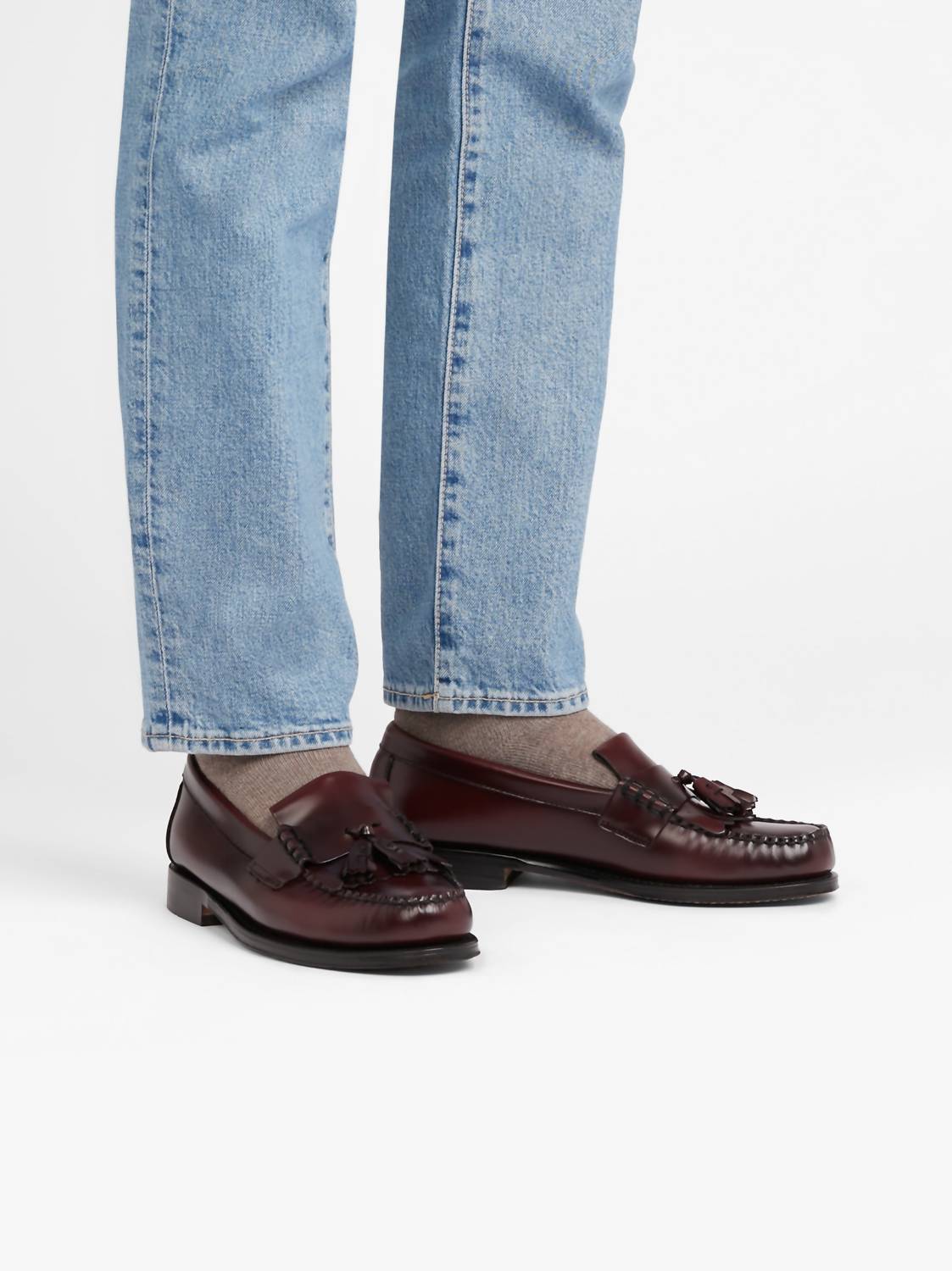 Weejuns Men's Layton Kiltie Loafers in burgandy - men's loafer - alternate view
