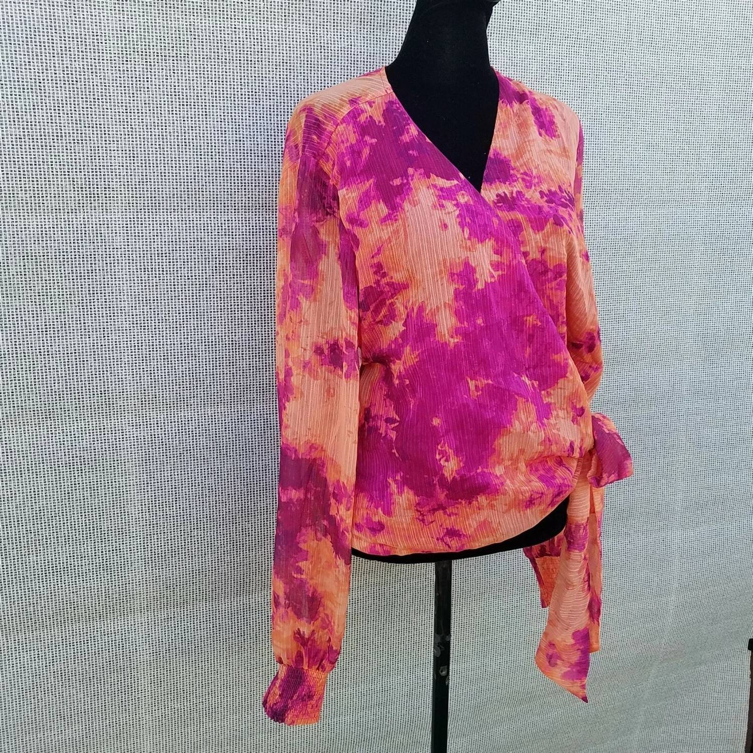 Bar Iii - Long Sleeve Wrap Blouse