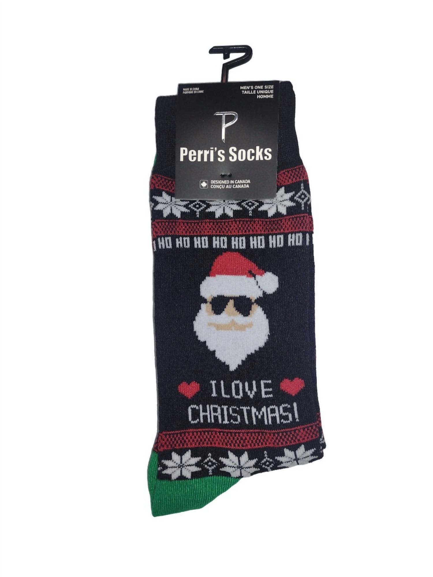 Perri’S Socks - Men's Novelty Christmas Santa Crew Socks