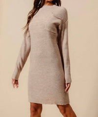 So Me - Coco Ribbed Sweater Dress With Pockets