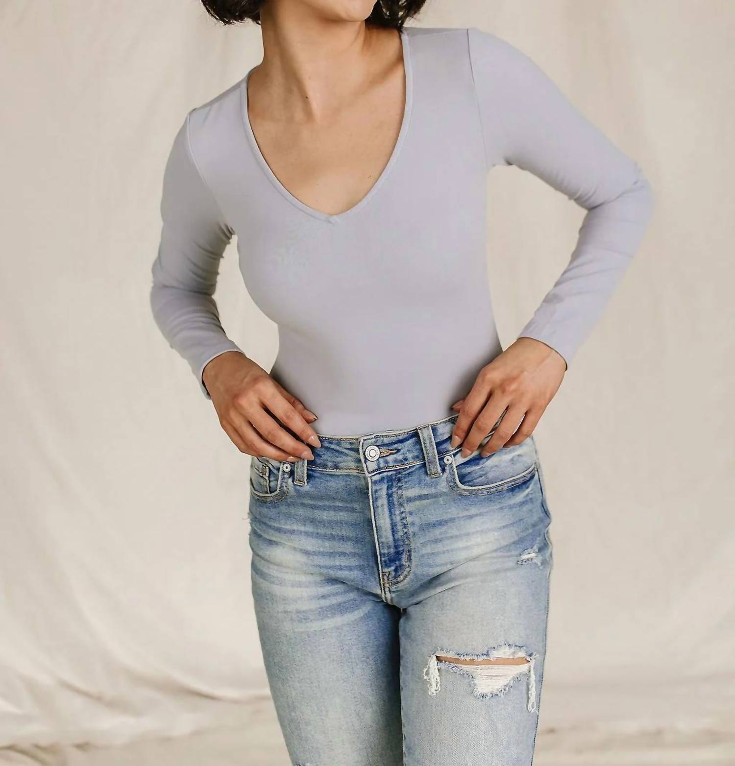 Ampersand Ave - Long Sleeve V Neck Bodysuit