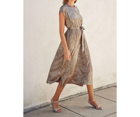 Dress Forum - Foiled Cap Sleeve Maxi Dress