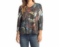 Jess & Jane - Dunes Burnout Rounded Hem Top