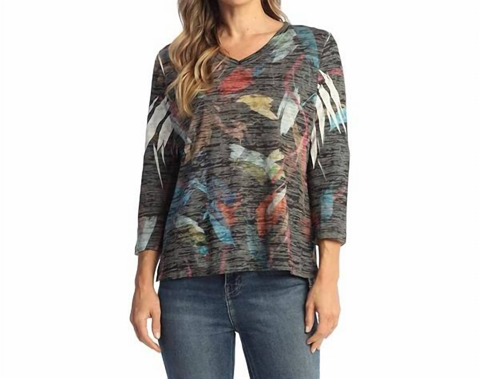 Jess & Jane - Dunes Burnout Rounded Hem Top