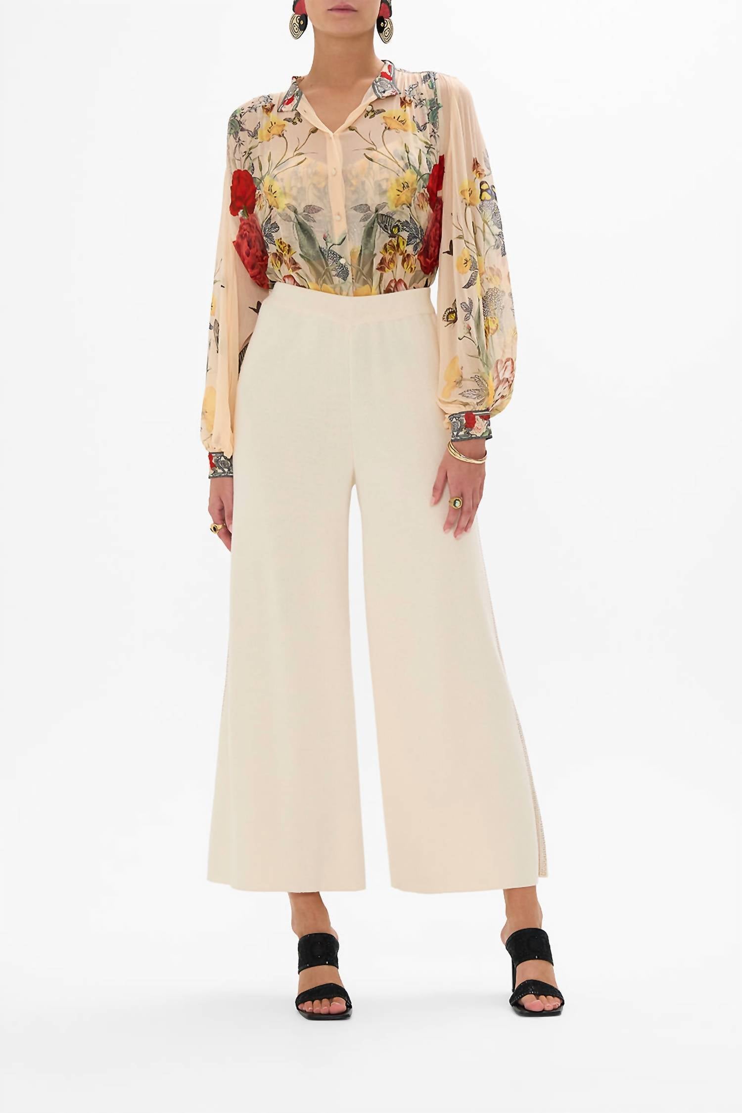 Camilla - High Neck Button Thorough Blouse