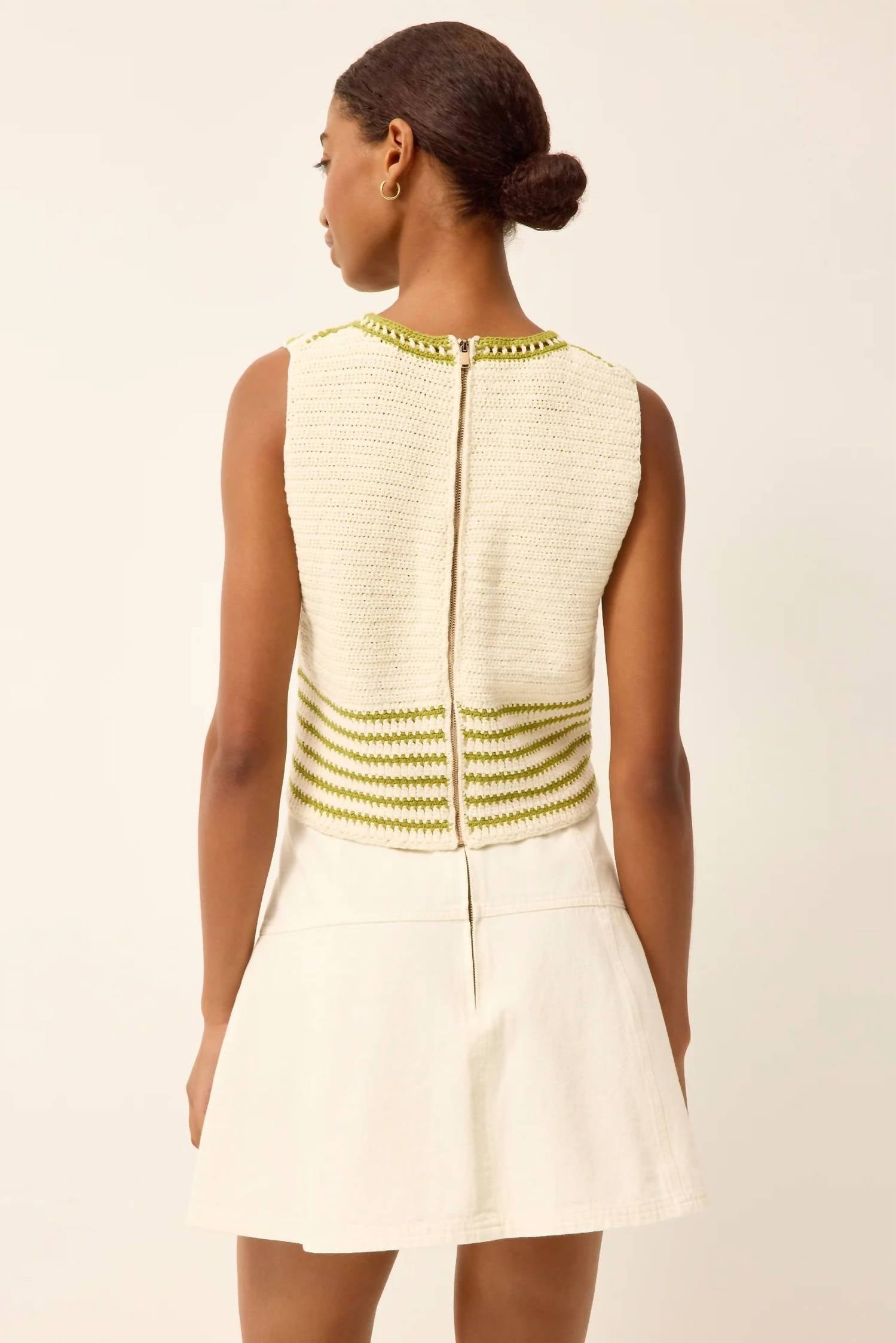 Marie Oliver Crawford Skirt in whitewash - women's skirt - alternate view