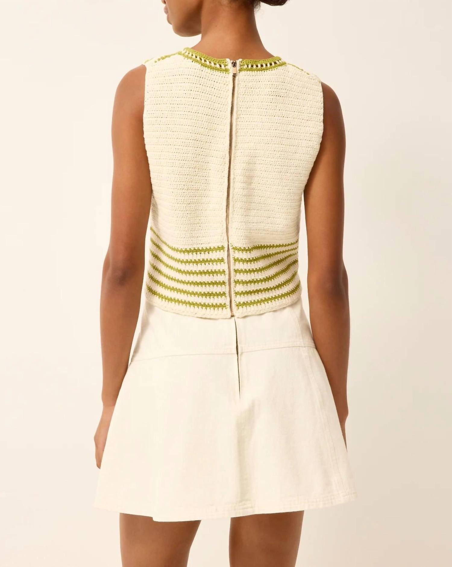 Marie Oliver Crawford Skirt in whitewash - women's skirt - detail view