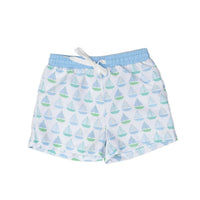 THE OAKS APPAREL Boy's Set Sail Upf50 Trunks in blue - kids' item