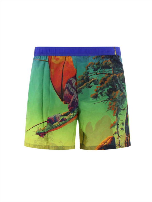 Valentino - Men's Dragon At Dawn Print Swim Shorts