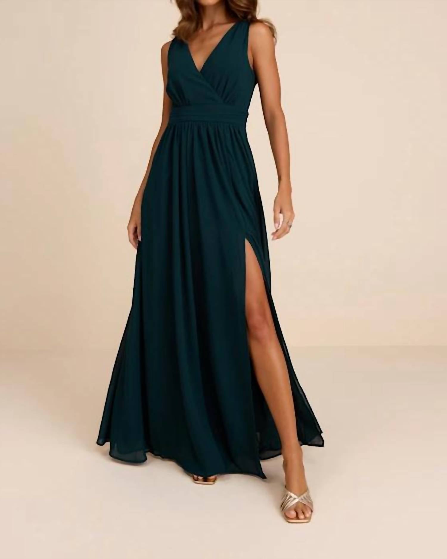 Lulus - Thoughts Of Hue Surplice Maxi Dress