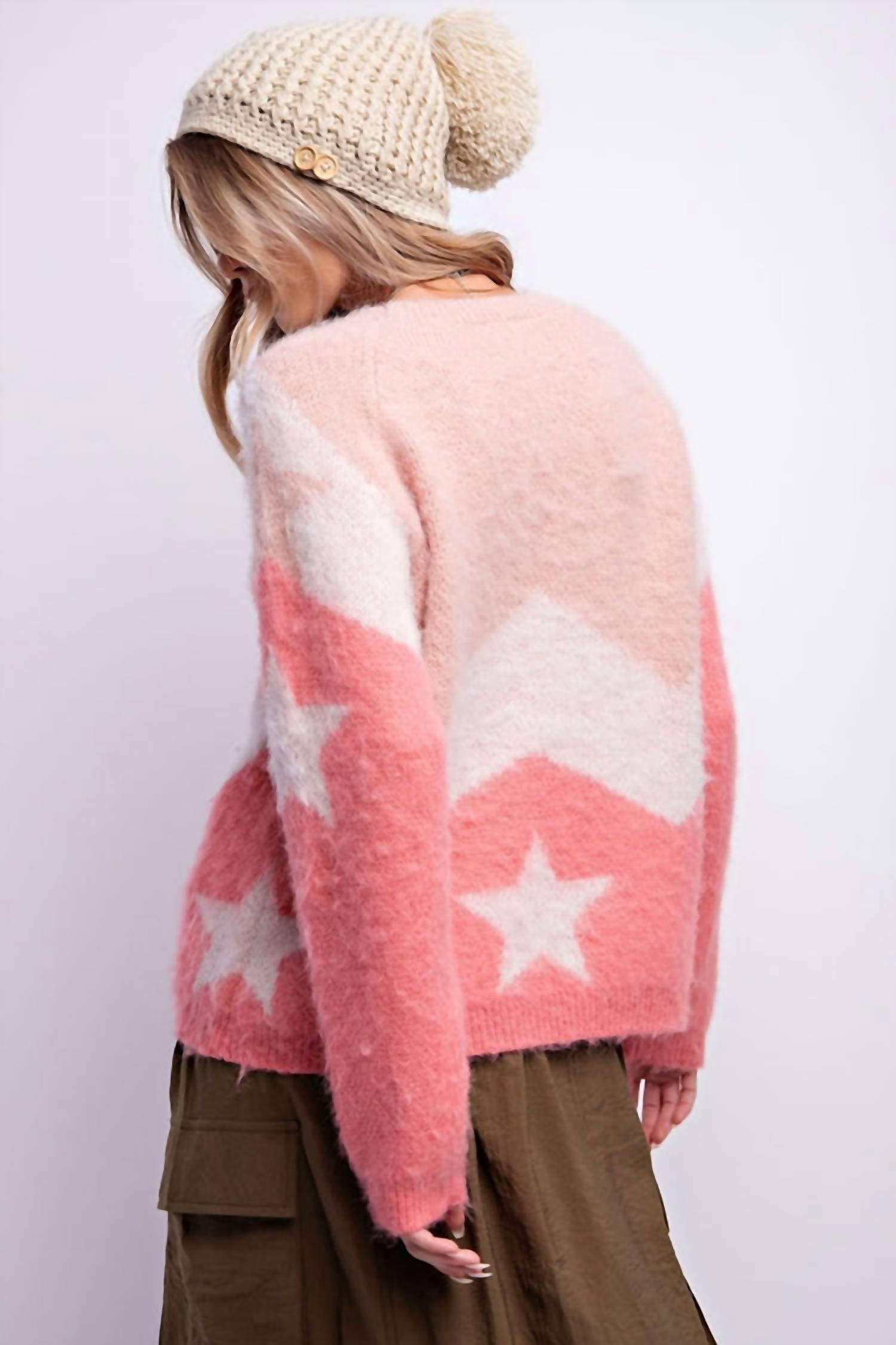 Easel - Sweater & Stars Mohair Top