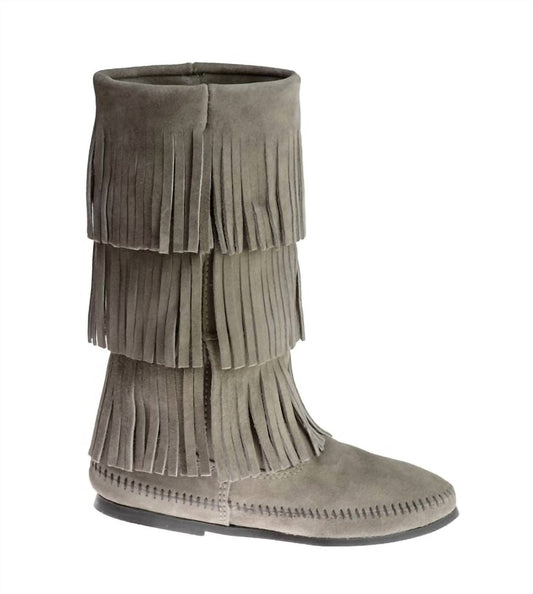 Minnetonka - WOMEN'S 3 LAYER FRINGE CALF HIGH BOOT