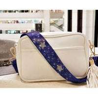 MiMi Wholesale Women's Star Rhinestone Adjustable Bag Strap in royal blue - women's item - detail view