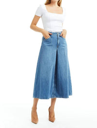 Tractr - Culotte Jeans With Back Waist Buckle