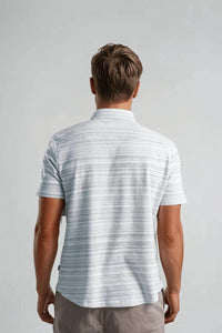 Stone Rose - Printed Horizon Pinstripe Knit Shirt