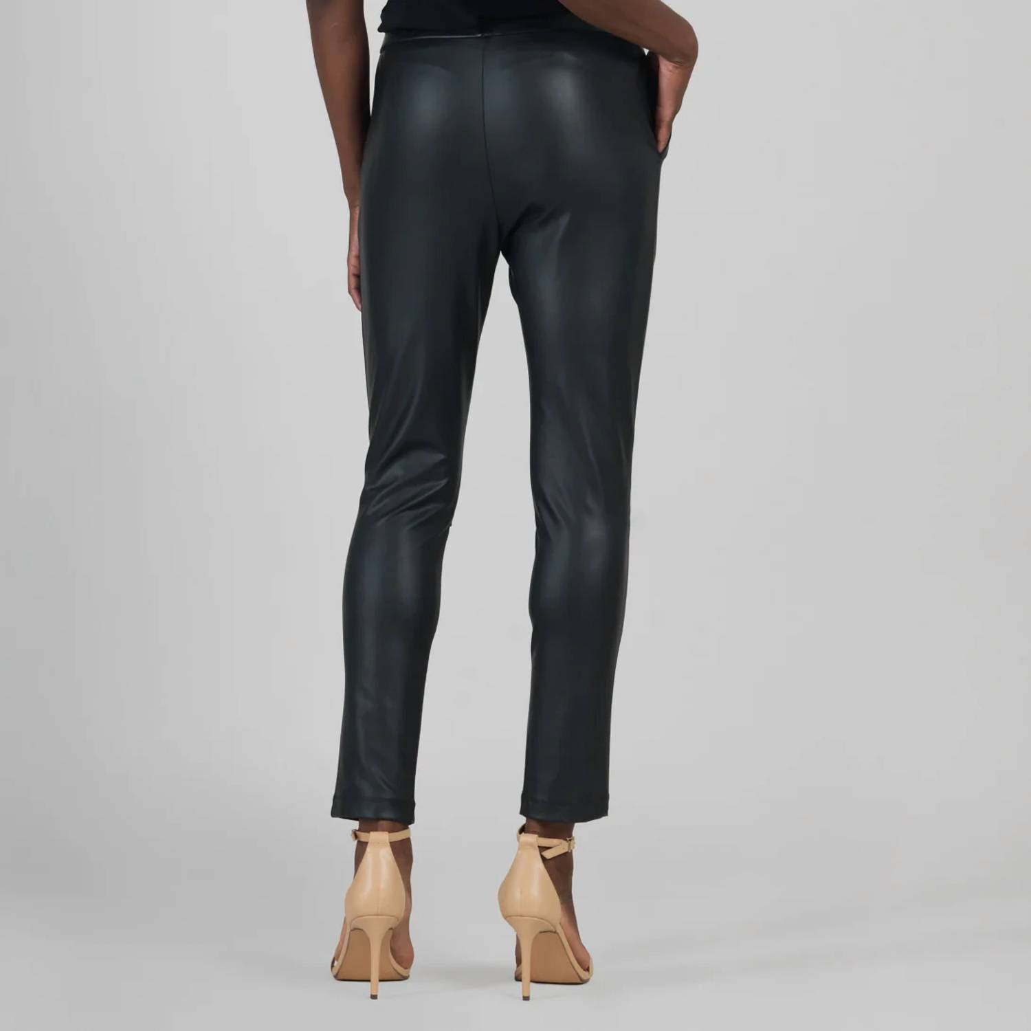 Clara Sun Woo - Liquid Leather Knit Pull On Pants