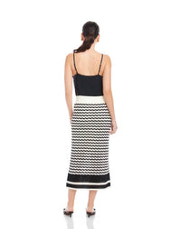 Fifteen Twenty Zoe Crochet Midi Skirt in black creme - women's skirt - view 4