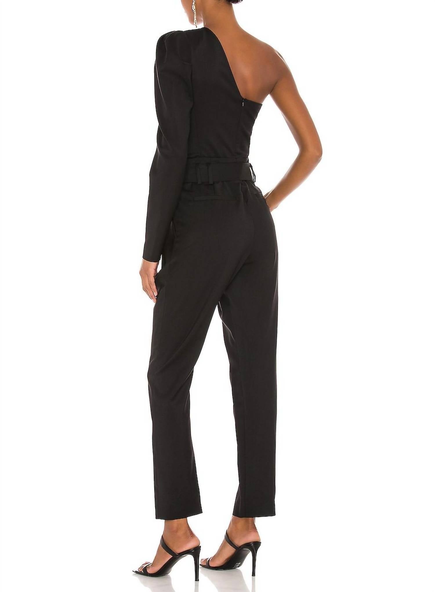 IRO Harabel Off Shoulder Jumpsuit With Belt in black - women's pants - view 5