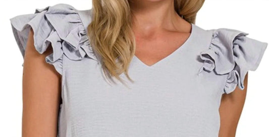 Zenana - Ruffle Sleeve Blouse