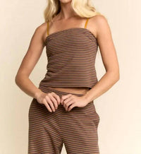 Davi & Dani - Striped Knit Cami & Wide-leg Pants Set