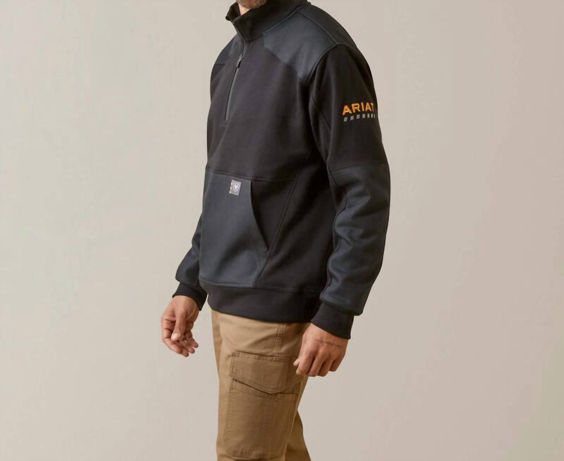 ARIAT Rebar Workman Duracanvas 1/4 Zip Sweatshirt in black - men's shirt - view 5