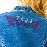 True Religion - Denim Shrunken Moto Jacket