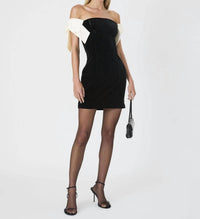 French Connection - Velvet Carey Satin Bow Mini Dress