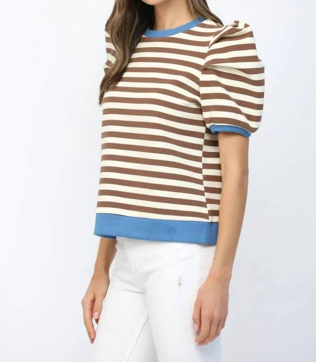 Fate - Made to Standout Stripe Puff Sleeve Top