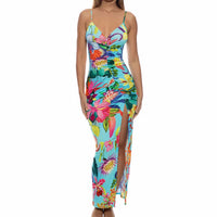 Luli Fama - Ocean's Kiss Ruched Front Tank Maxi Dress