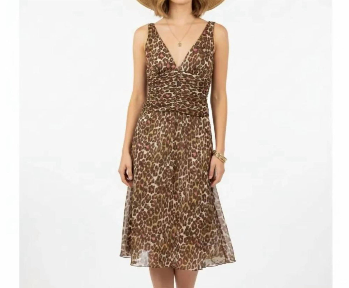 Trina Turk - Animal Print Silk Sleeveless Midi Dress