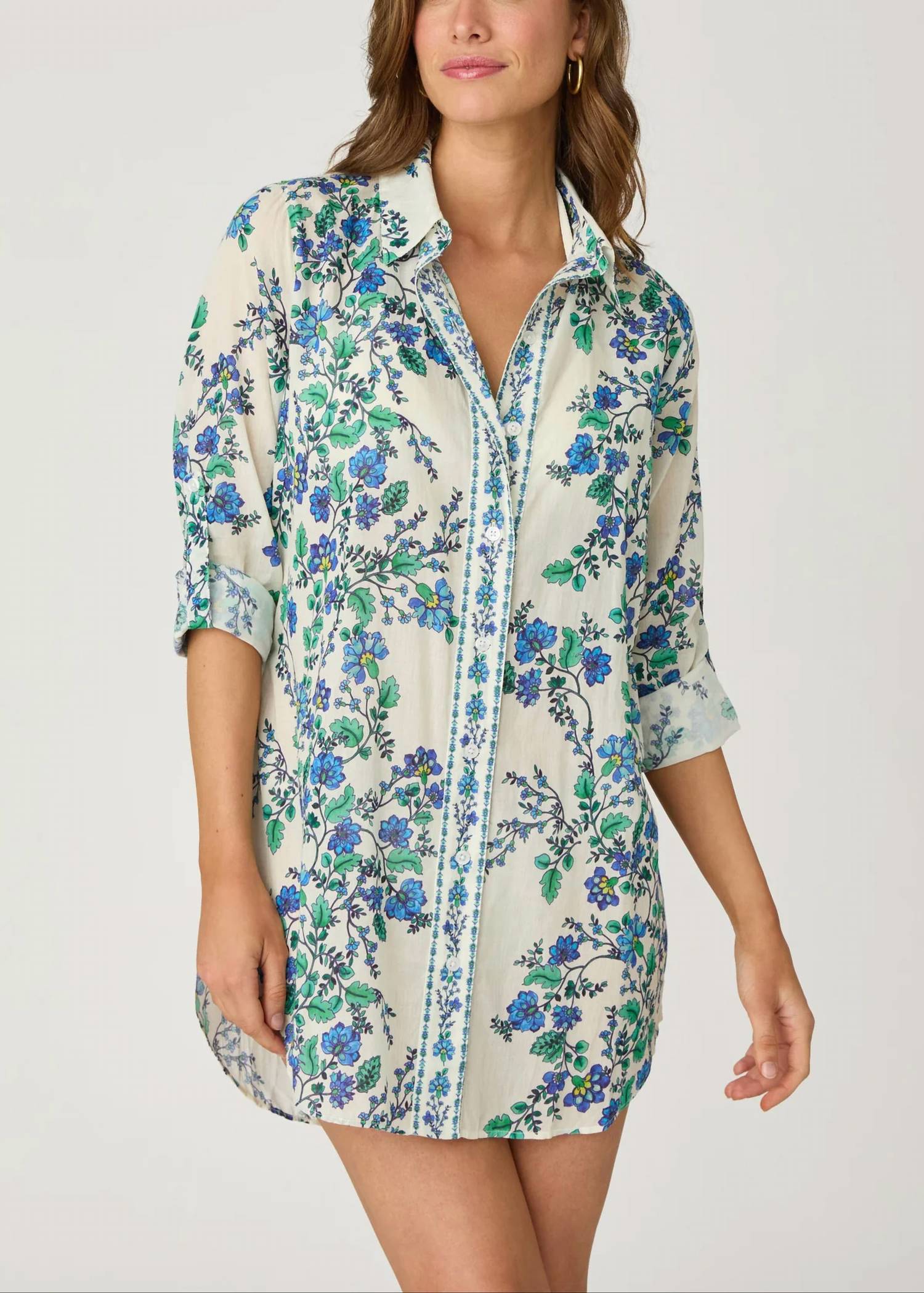 Shoshanna - Mini Shirtdress Ocean Print