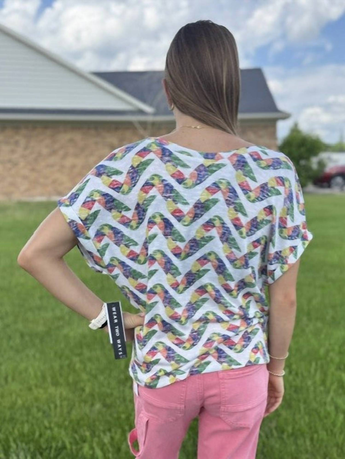 Tribal - REVERSABLE CREW V-NECK TOP