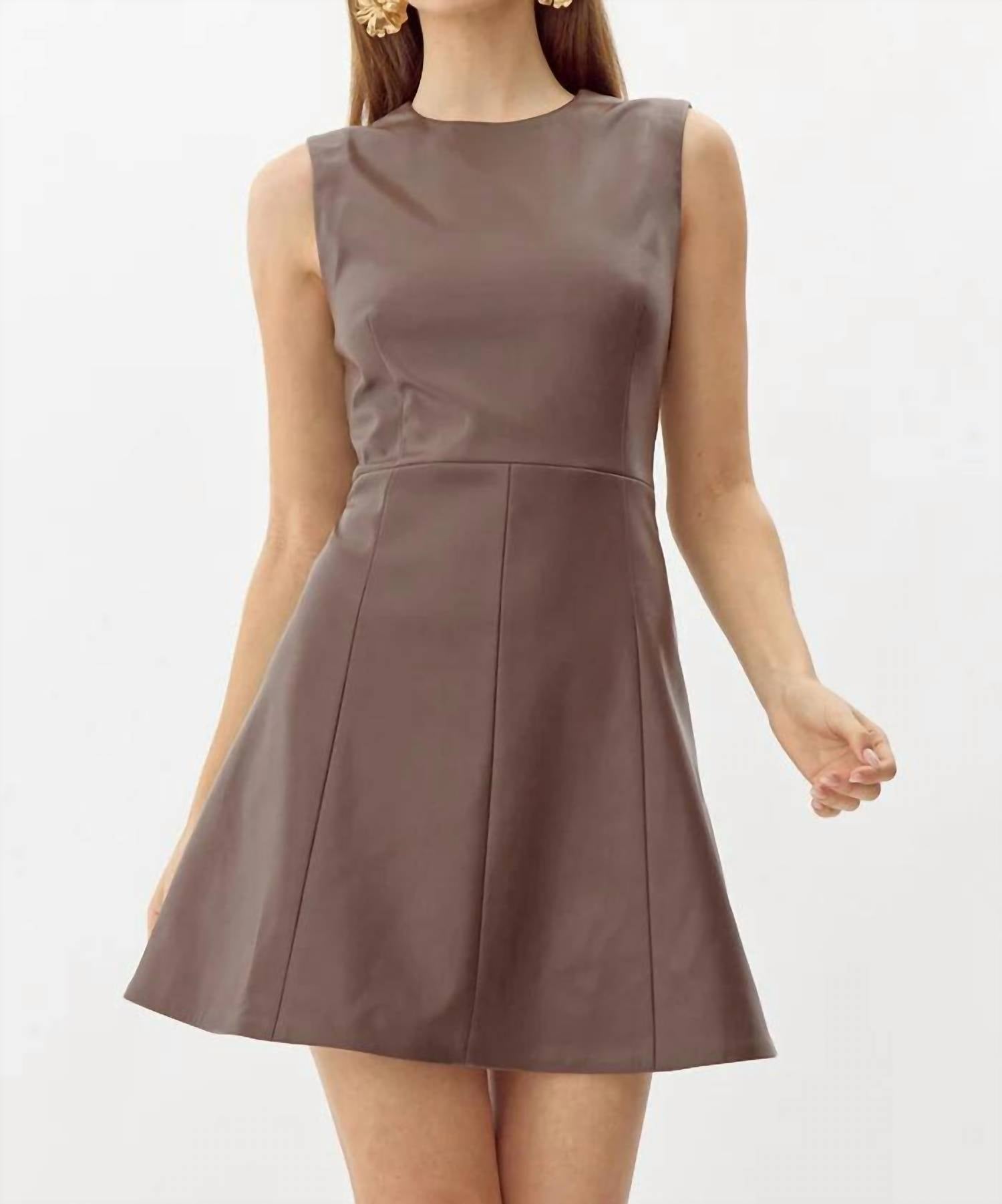 Adelyn Rae - Tiffany Vegan Leather Fit and Flare Dress