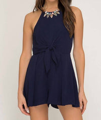 She + Sky - Cami With Front Tie Detail Romper