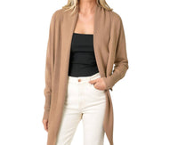 mystree Multiway Open Cardigan Sweater in latte - women's cardigan