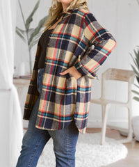 Adora - Pretty Check Shirt Jacket - Plus